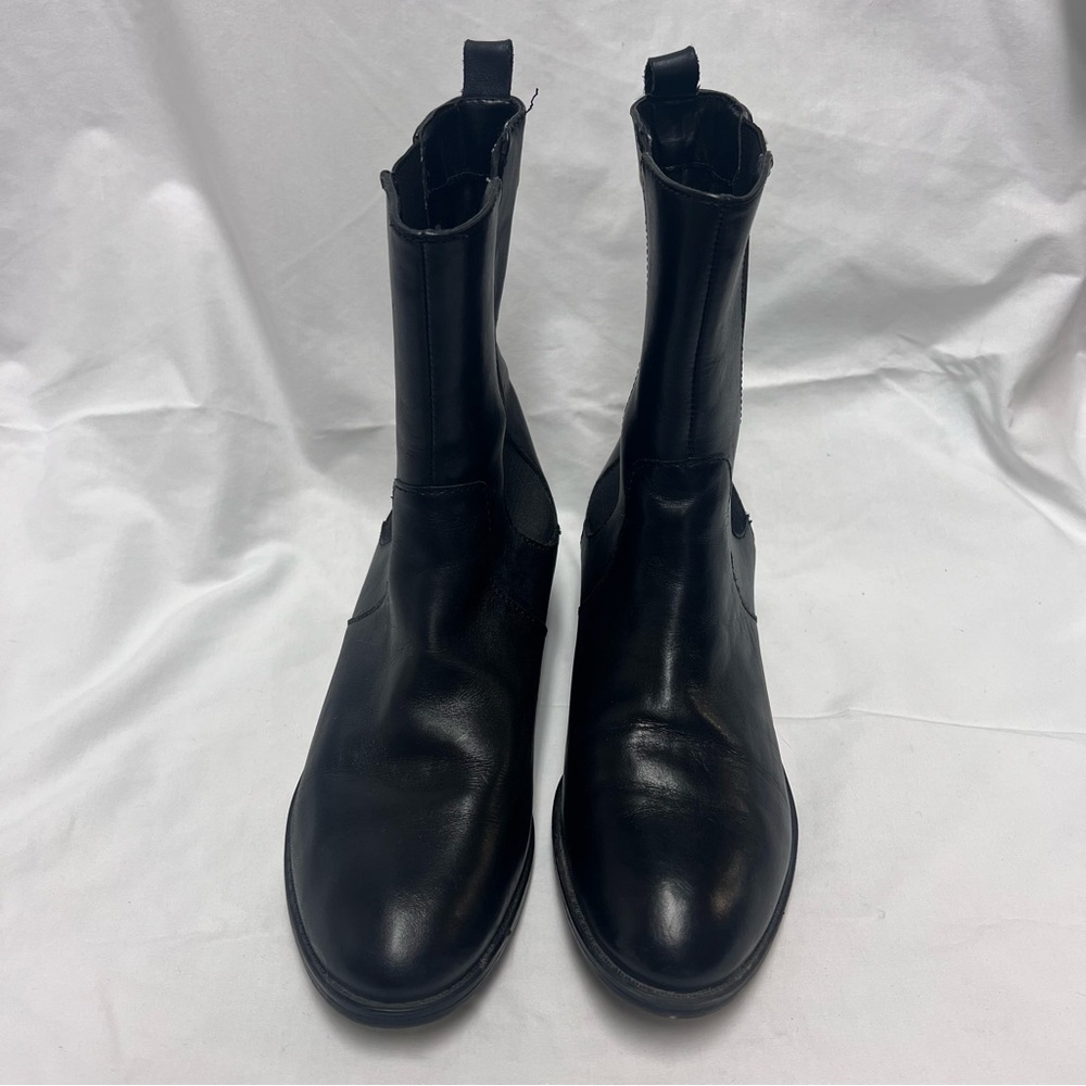 Ralph Lauren Chelsea Black Leather Boots Size 8